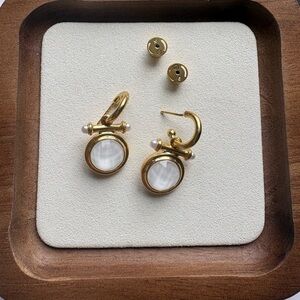 Julie Vos Gold and White Pearl Earrings